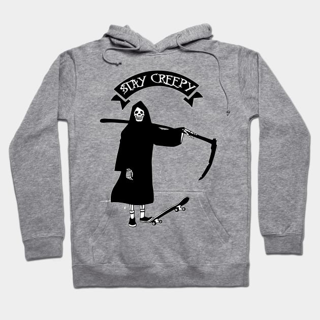 tay Creepy Skater Skate Board SoCal Gothic Punk Rocker Halloween Hoodie by Prolifictees